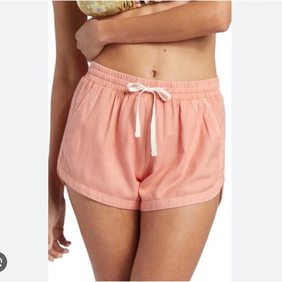 Billabong Pants - Billabong 'road Trippin' Drawstring Elastic Waist Shorts In Sweet Peach Pink